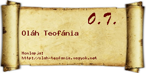 Oláh Teofánia névjegykártya